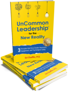 Stack of Ed Chaffin's best selling UnCommon Leadership® for the New Reality book