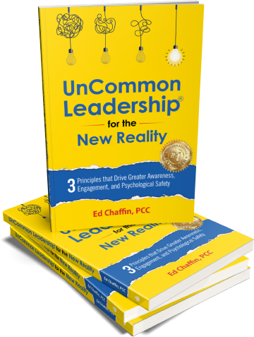 Stack of Ed Chaffin's best selling UnCommon Leadership® for the New Reality book