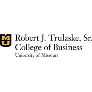 A yellow and black logo of university of missouri.